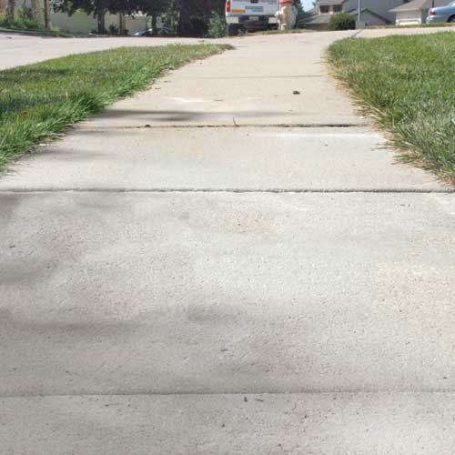 Sidewalk after leveling