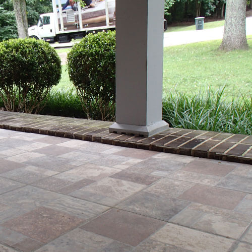 Sunken concrete front porch