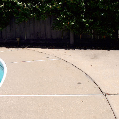 Concrete pool deck after leveling